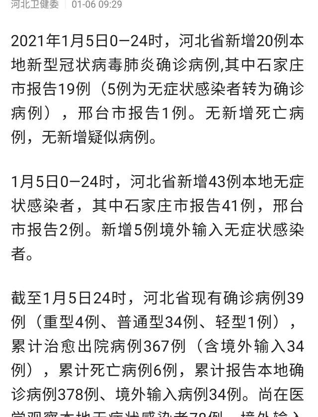 河北最新疫情实时更新及最新消息